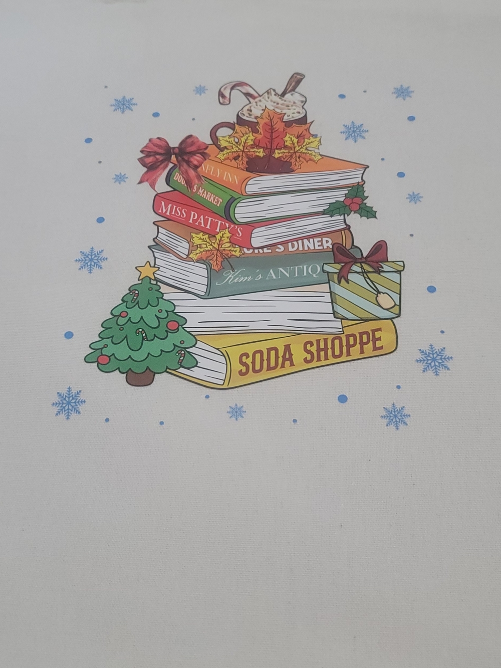 Gilmore Girls Holiday Book Stack Decorative Print  Gilmore Girls Tote Bag New